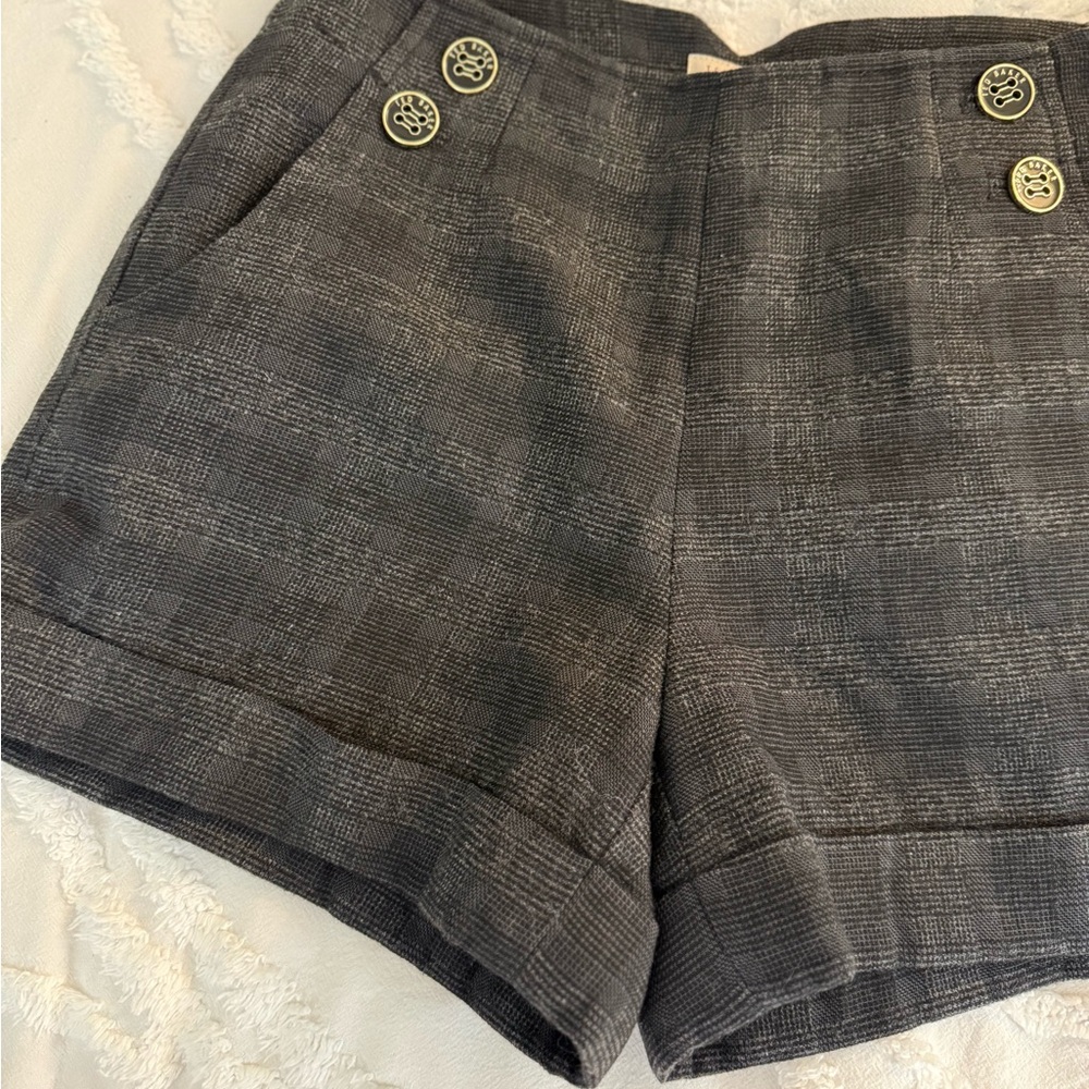 Ted Baker Gray High Waist Plaid Shorts - Picture 7 of 11